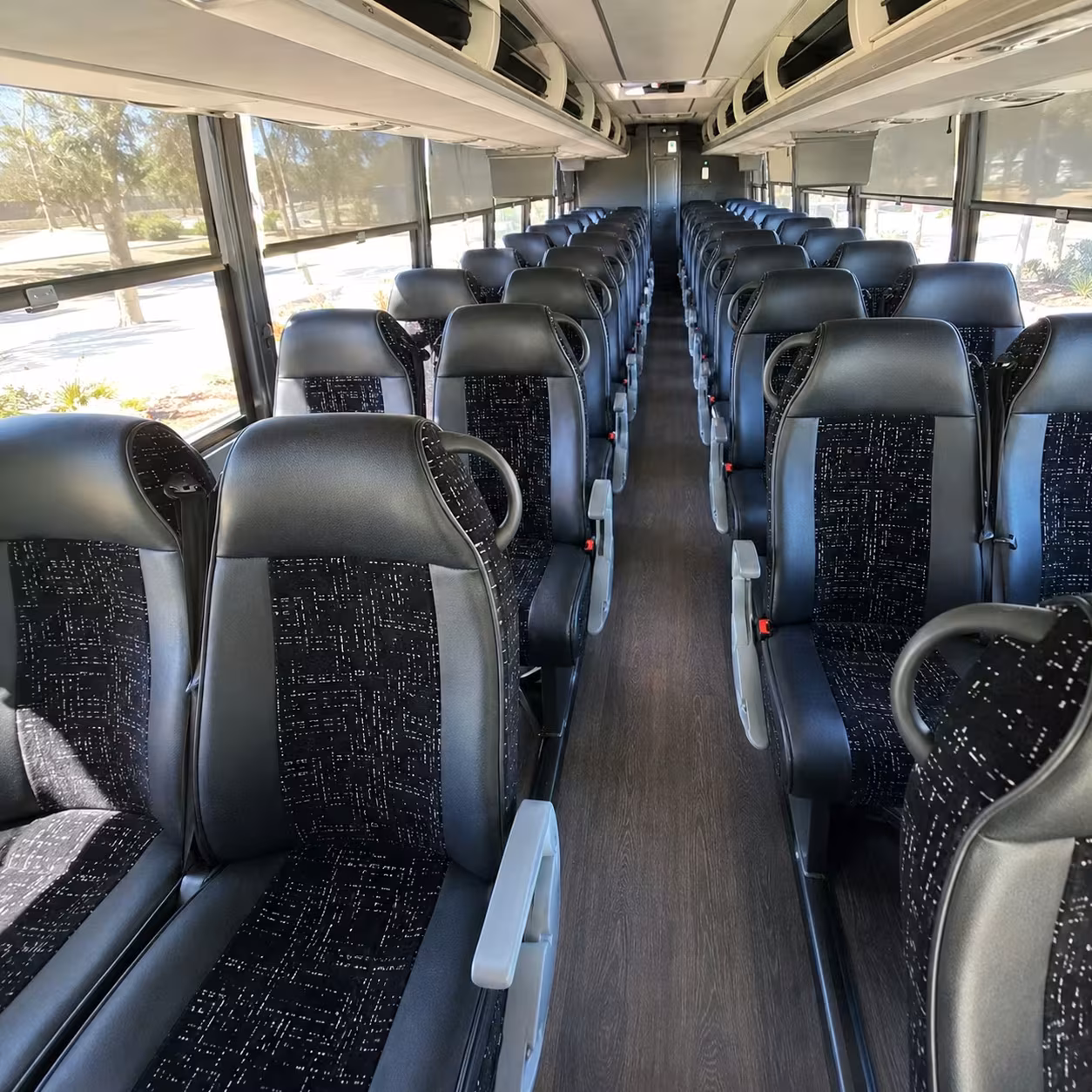 56 passenger charter bus inside