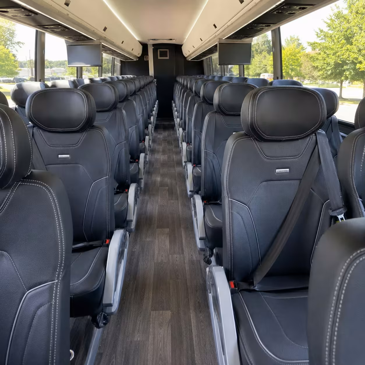 meridian charter bus rental interior